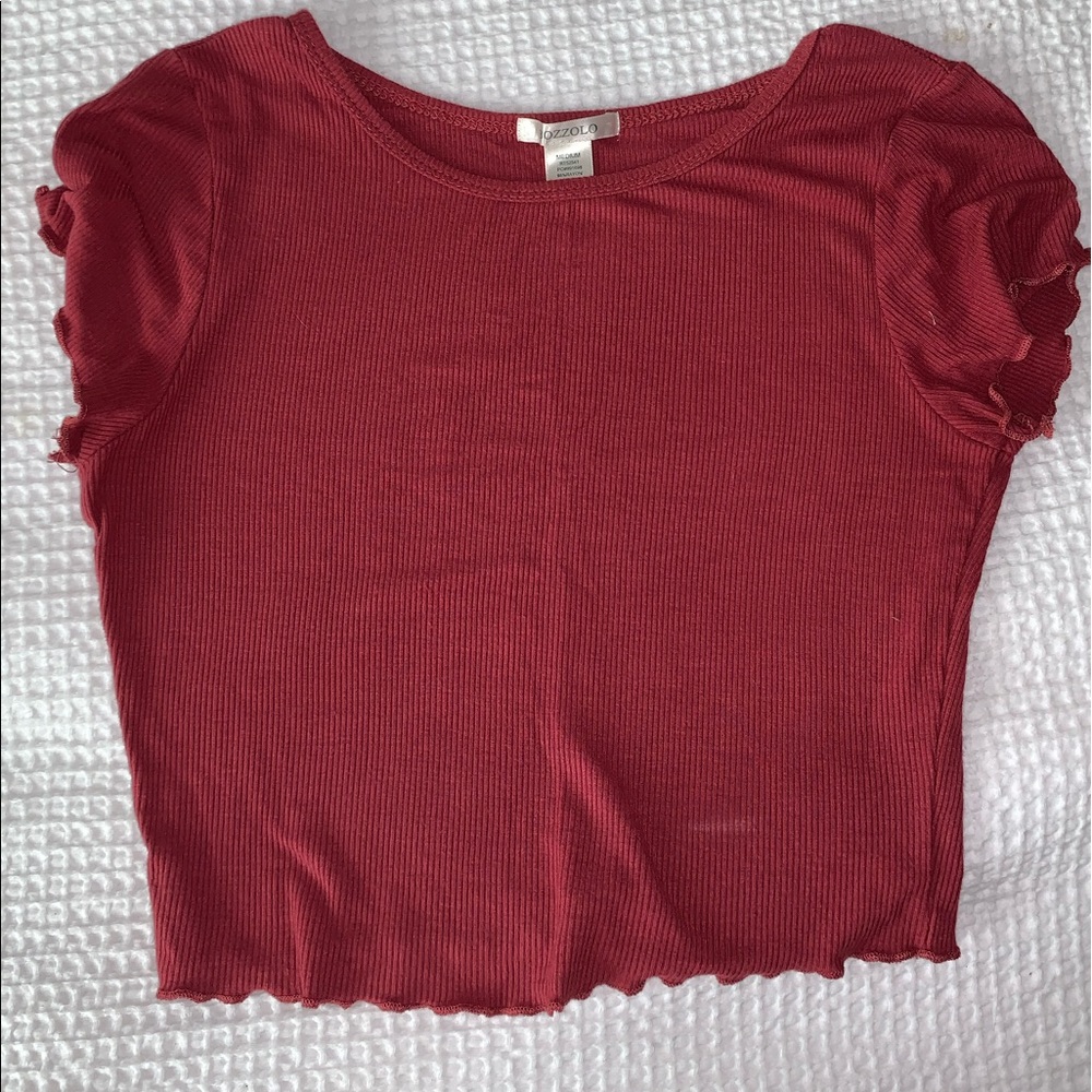 Maroon Crop Top